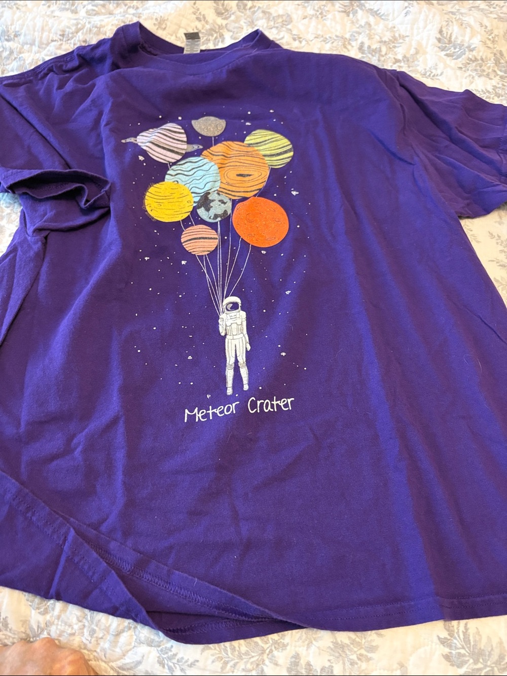 Women’s Purple 'Meteor Crater' Astronaut Graphic Tee